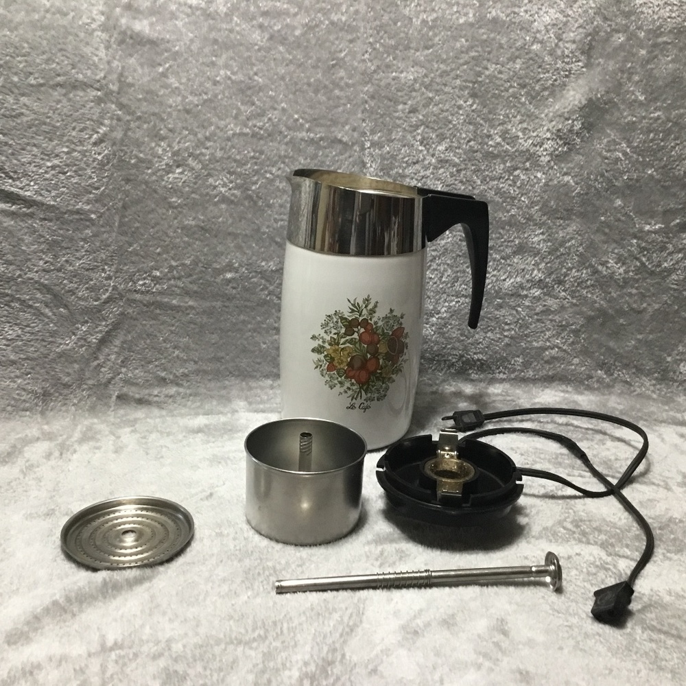 Corning Ware Spice of Life E 1210 10 cup Electric Percolator Coffee Pot Complete